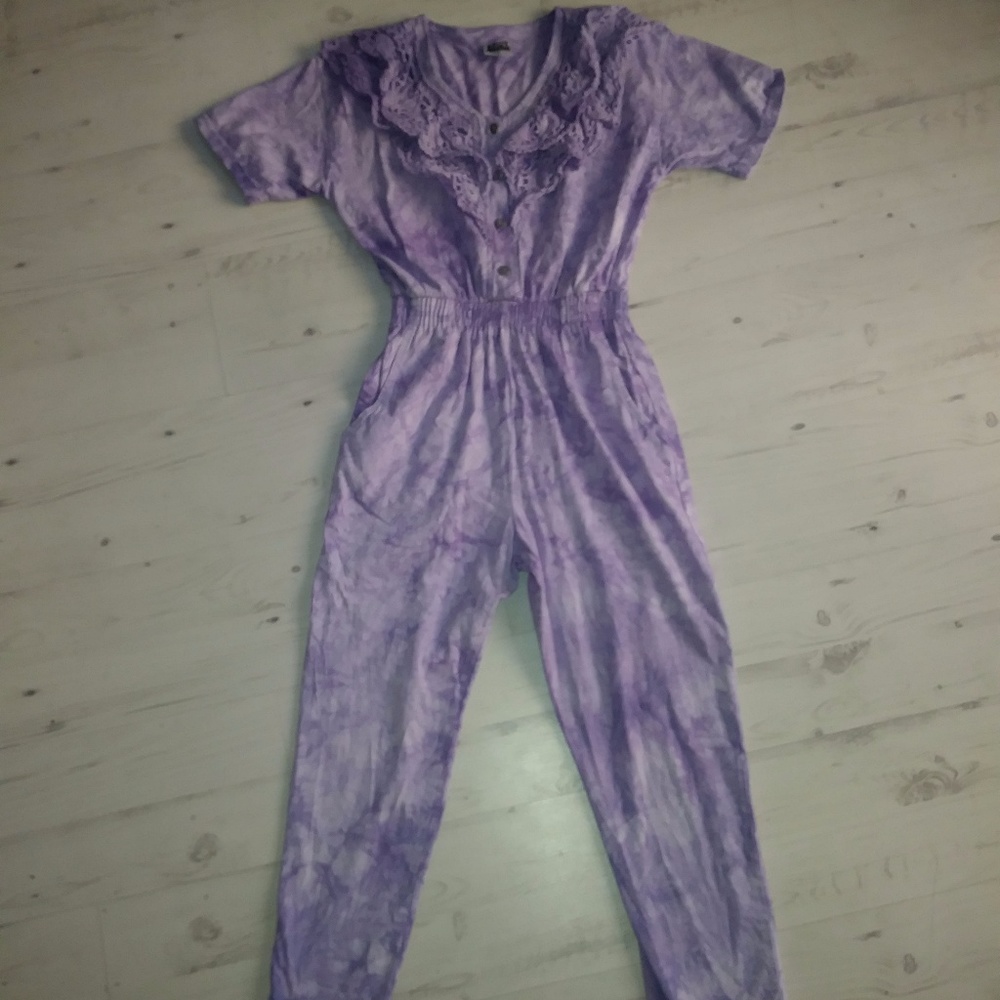 CROCHET knit Boho Festival Tie dye purple vintage